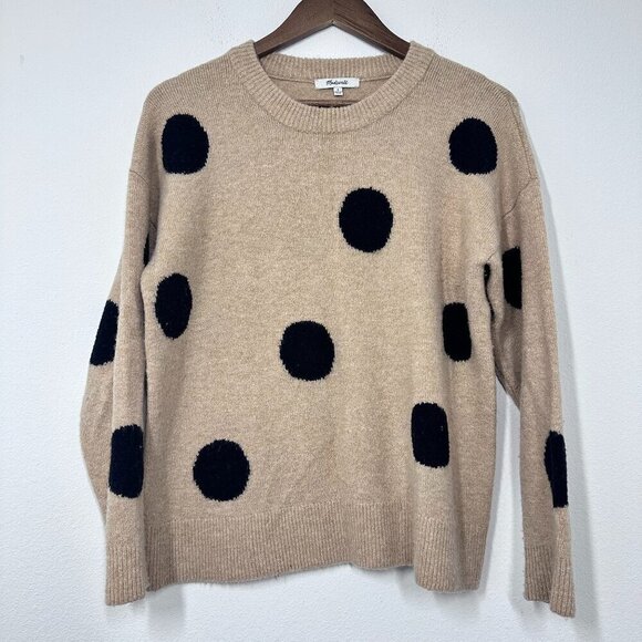 Madewell Heather Camel Dot Graystone Pullover Sweater in Coziest Yarn Size Small - Picture 1 of 5